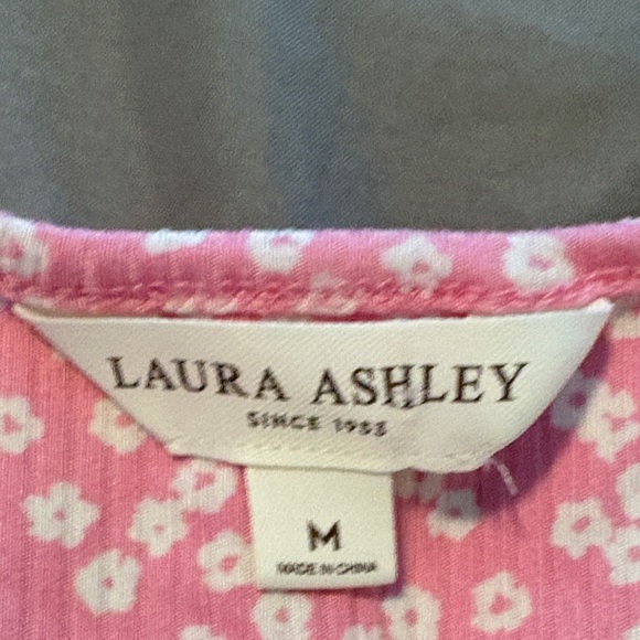 Laura Ashley Pink and White Floral pajama set like new - Picture 2 of 5